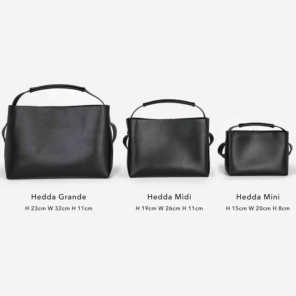 Flattered Classic Leather Bag. Scandinavian Minimalist Brand. Hedda Grande Tote. - Picture 4 of 16
